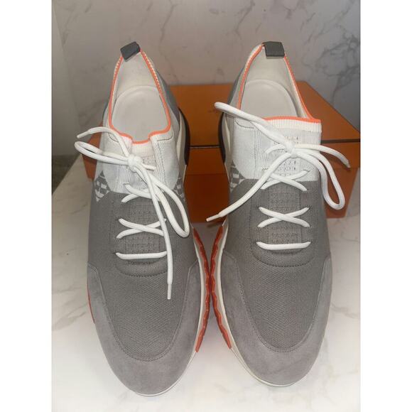 Hermes Men\'s Sneakers in Grey and Orange - Excellent Condition, Size 46/12 main image 5